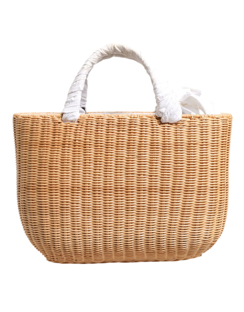 Dolce & Gabbana Basket Tote Bag – Beige Fiber/Silk/Leather – Women’s